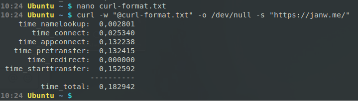 Bash output of curl format file