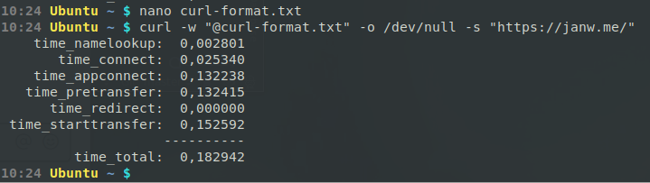 Curl Output Format Janw me